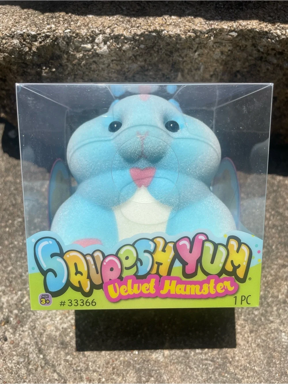 Full 3 Pack - Squeeshy Yum Velvet Hamster Plush Toy [Yellow, Pink, Blue] NEW!